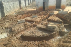 Voorbereiding: afgraven voor toilet