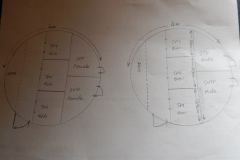 Wij hopen het hok om te bouwen in twee aparte jongens en meiden toiletten